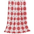 thumbnail image 2 of Honeii Plaid Heart Print Fleece Blanket - Throw Blanket for Bed, Sofa, Couch, Camping, and Travel , Microplush Ultra Soft Warm Blanket-40"x30", 2 of 7