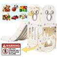 thumbnail image 3 of LAZY BUDDY Toddler Slide and Swing Set, Freestanding Kids Climber Play Slide with Basketball Hoop & Storage Space, Anti-Slip Step, for Indoor Outdoor Use, 3 of 8