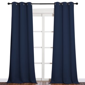 NICETOWN Curtains Blackout Navy Set of 2 W52 x L84 Blackout Curtains Grommet Farmhouse Blackout Curtains
