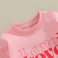 thumbnail image 5 of Bagilaanoe Newborn Baby Girl Valentine’s Day Romper Sweatshirt Long Sleeve Bodysuits Letter Print Pullover 3M 6M 12M 18M Infant Casual Tee Tops, 5 of 7