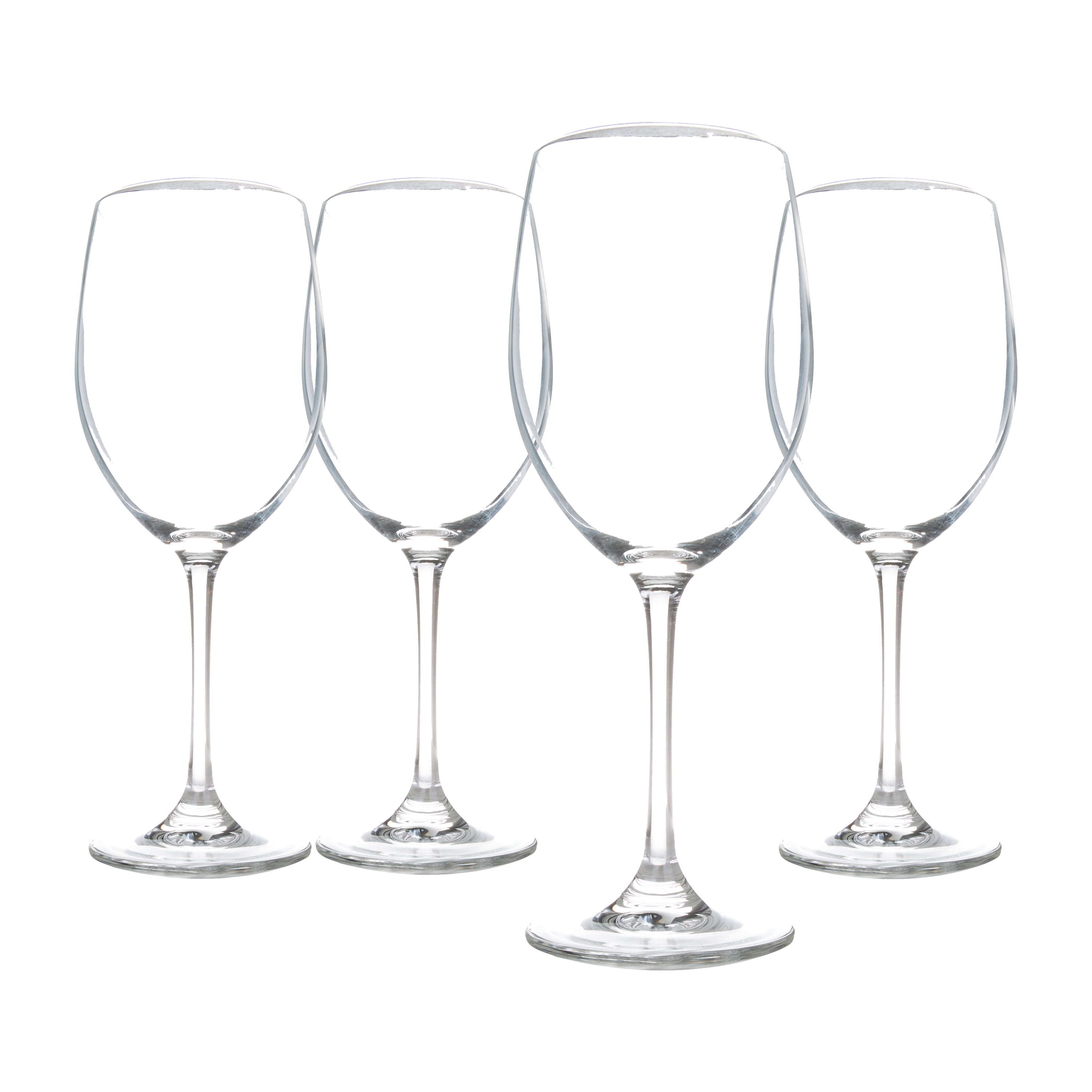 Burns Glass Clear Wine Glass Set of 4, 10 Oz Red