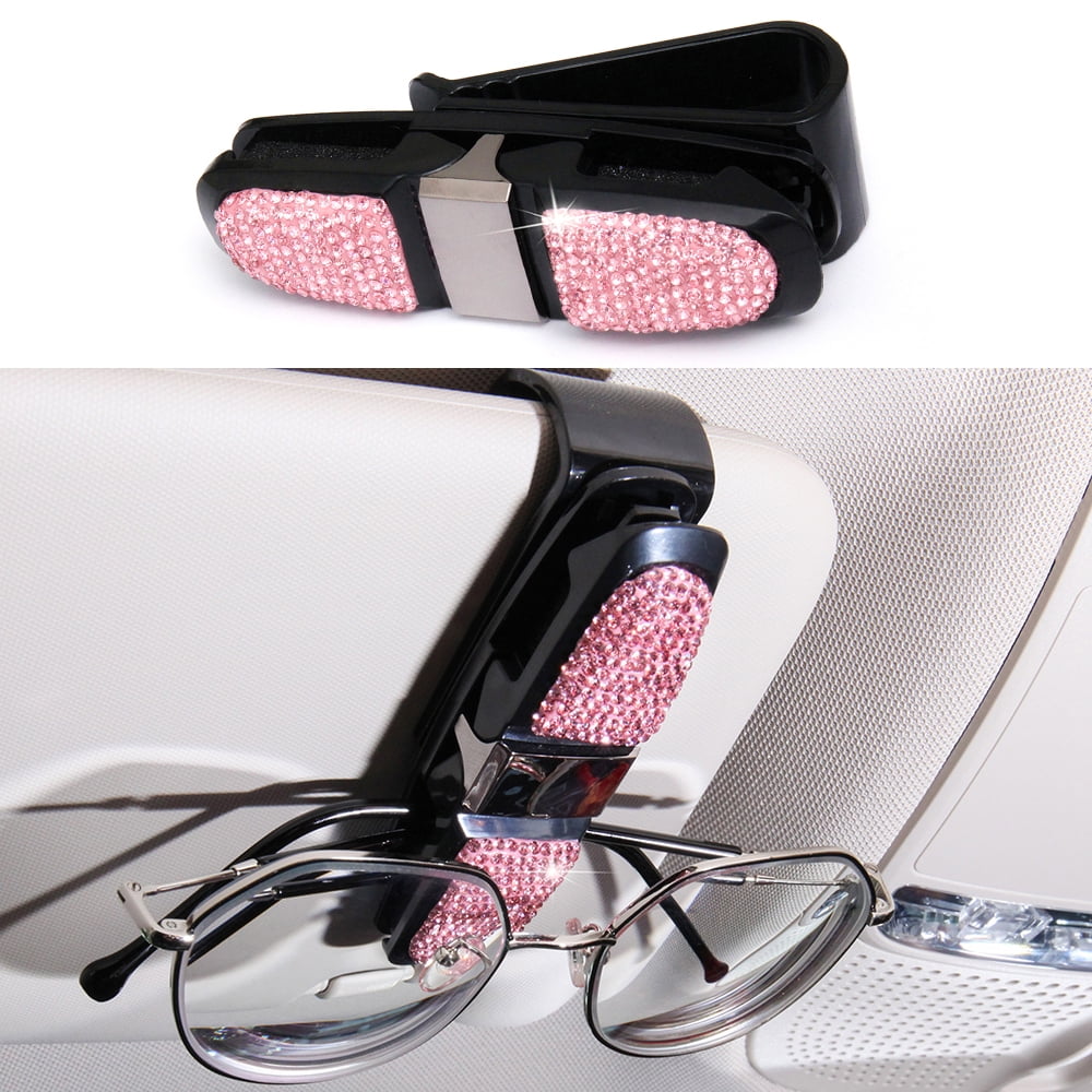 Bling Sunglasses Holder Clip Diamond Rhinestone Shining 180 Degree