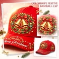thumbnail image 2 of Red Ajustable Christmas Baseball Hat for Women & Men, Colorful Embroidered Funny Xmas Holiday Twill Cotton Cap, Christmas & New Year Gifts, 2 of 5