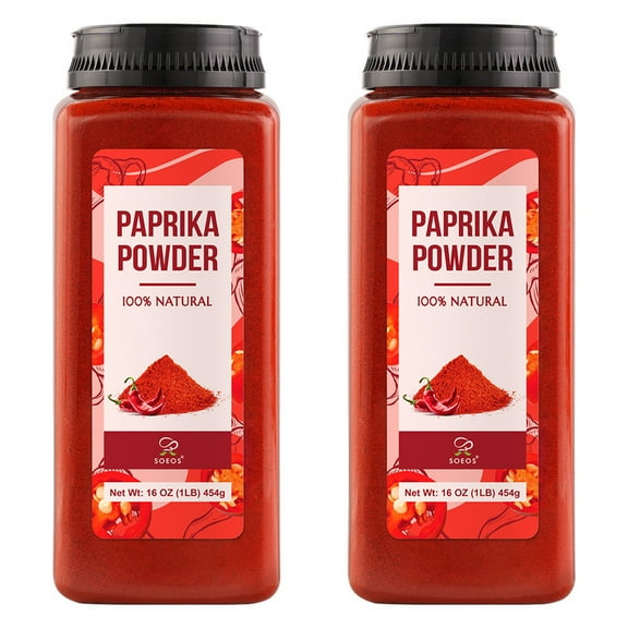 Soeos Paprika Powder, 16 oz, 2 Packs, Total of 32 oz