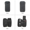 thumbnail image 4 of Hiram Genuine Leather Pencil Case with 4 Slots, Handmade Multifunctional Zipper Fountain Pen Bag, Student Stationery Pen Box (Gray), 4 of 9