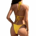 thumbnail image 2 of Prolriy Bikini Sets for Women, Women's Lace Mesh String Bikini Strap Backless Two Swimsuit Womens Swimsuits Yellow L, 2 of 8