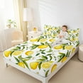 thumbnail image 4 of Manfei Lemon Queen Sheet Sets,Cute Fruit Flat Sheet,Yellow Green White Queen Fitted Sheet,Super Cozy Room Decor,4 Pieces, 4 of 7