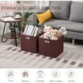 thumbnail image 3 of Cube Storage Bins 13×13 Linen Foldable Box with Handles, Collapsible Organization Basket Set of 4 Large Capacity Drawer for Closet Shelf Cabinet Bookcase Bedroom, Trunk Brown, 3 of 10