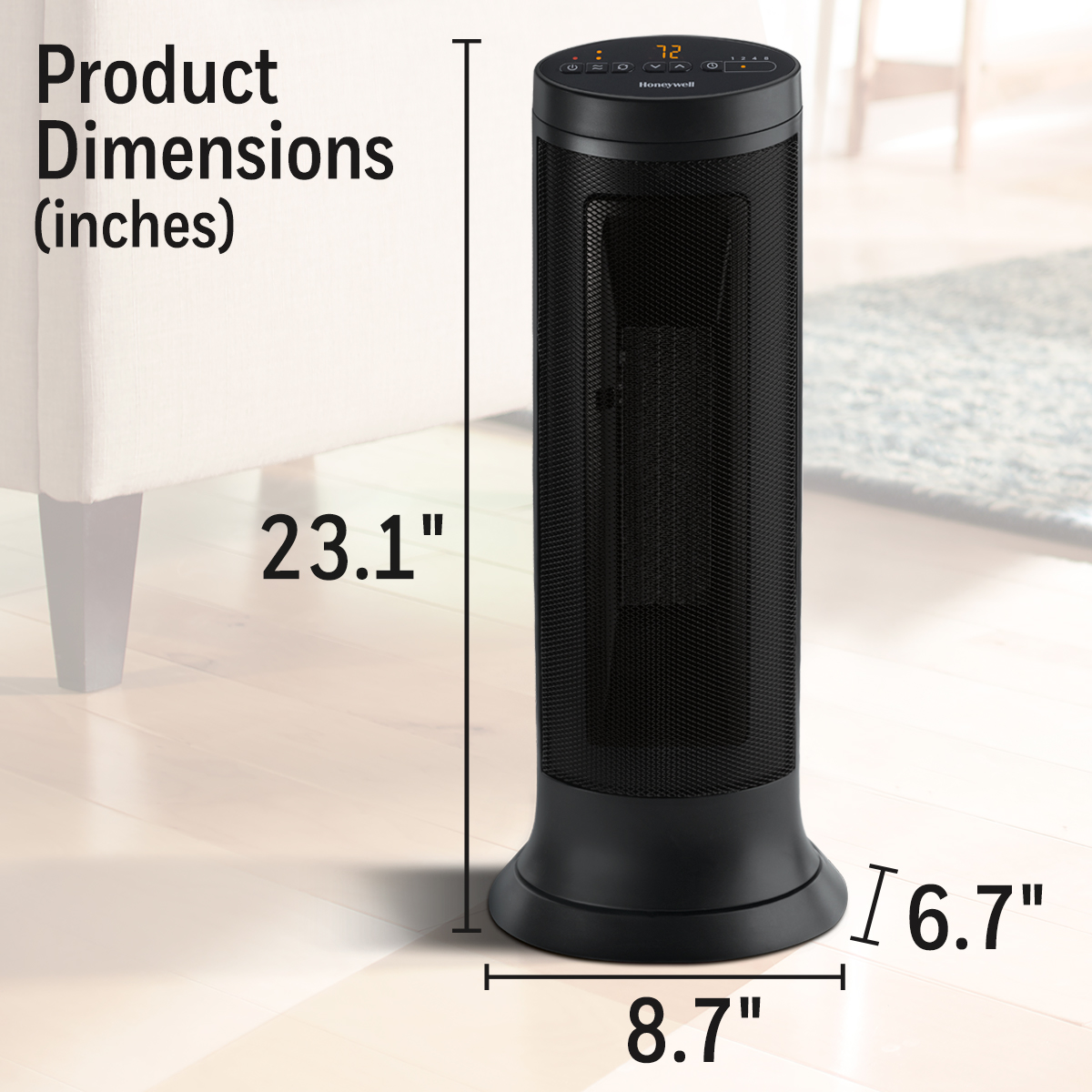 Honeywell Slim Ceramic Portable Heater, New, Black, HCE317B - Walmart.com