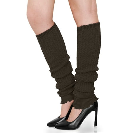 Womens Ribbed Design Toeless Over Knee Length Boot Cover Leg Warmers