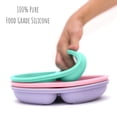 thumbnail image 5 of Toddler Plates with Suction - Baby Plates - 100% Food-Grade Silicone Divided Plates - BPA Free - Microwave & Dishwasher Safe - Set of 3 (Pink/Mint/Lavender), 5 of 5