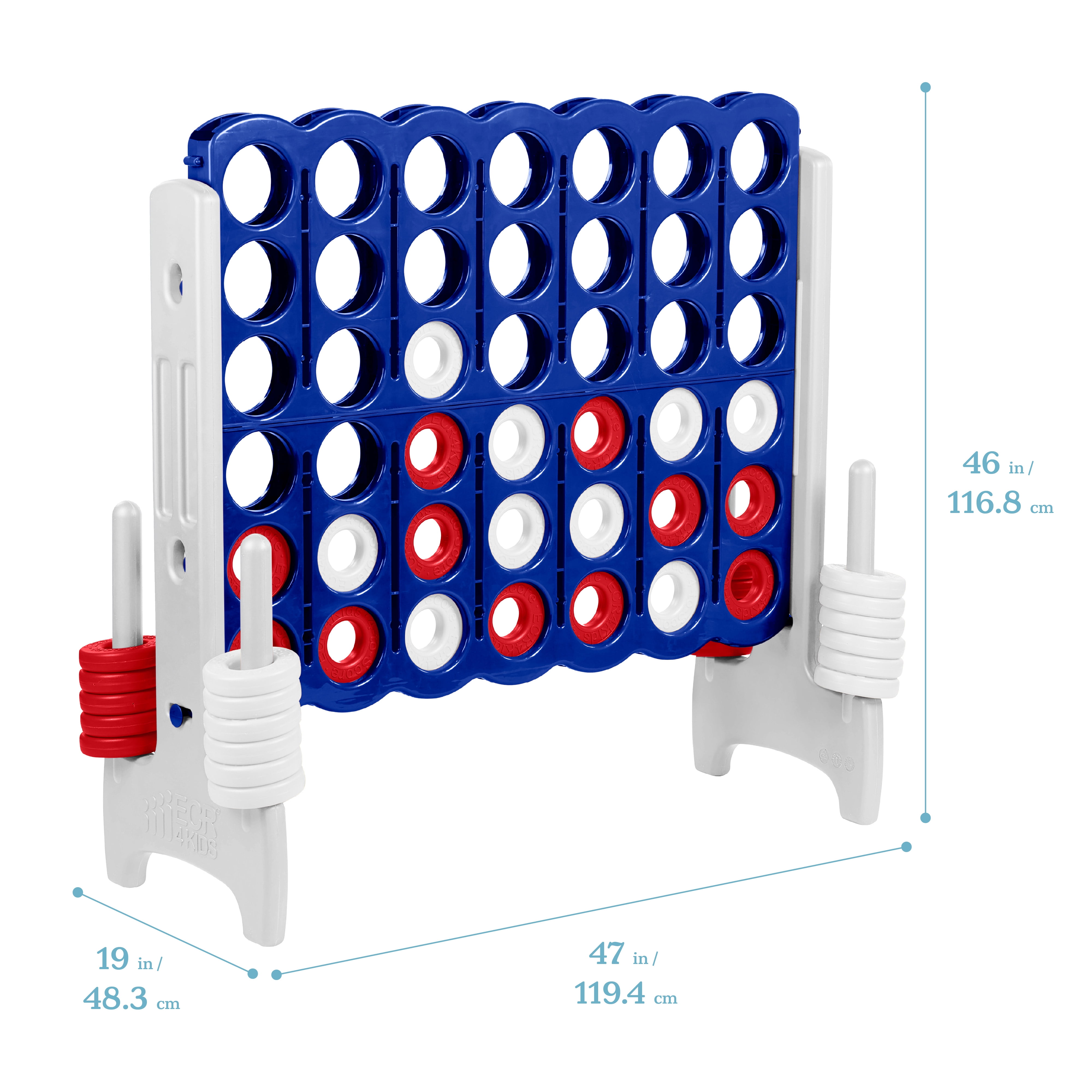ECR4Kids Jumbo 4-To-Score, Navy/White, Life-Sized Connect 4 Game