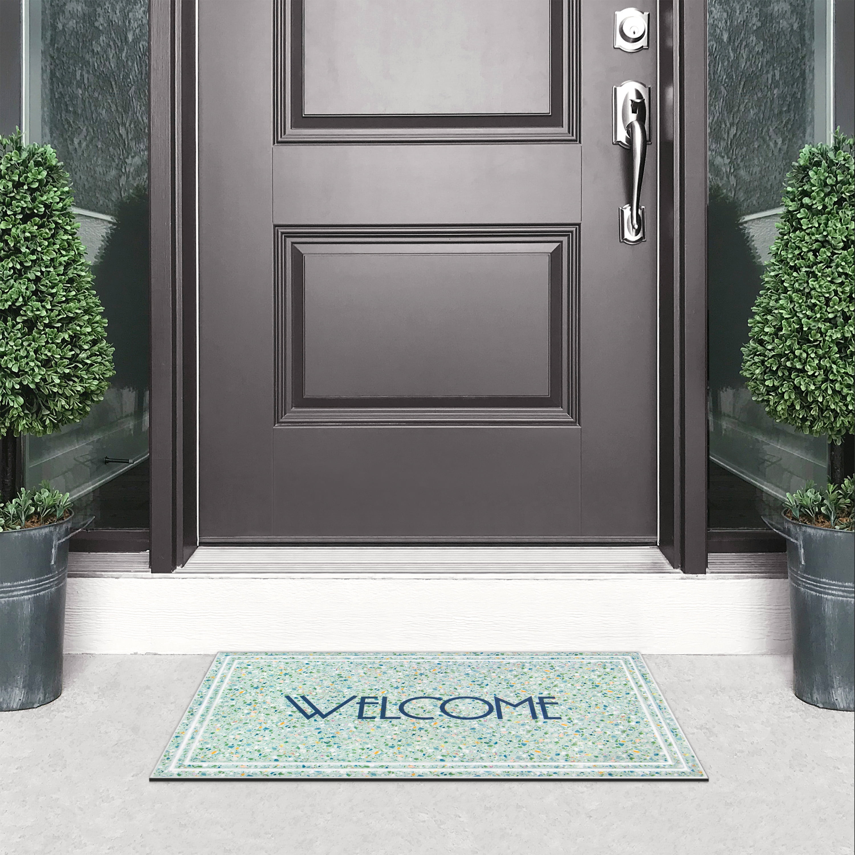 Apache Mills Fashionables Deluxe Modern Terrazzo Welcome Indoor/Outdoor Doormat, 1.5' x 2.5'