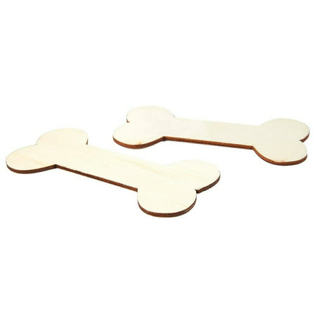 24 Pack Dog Bone Shaped Wood Pieces For, Wooden Dog Bone Cutout