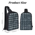 thumbnail image 2 of Chest Bag Dual Pocket 11.8×7.7×2.4in Waterproof Double-Pocket Large Capacity With No Inner Pouch Pockets And Double Drawstrings Darkslateblue Houndstooth Vintage Texture Hand-Drawn Sketch_3, 2 of 8