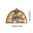 thumbnail image 3 of SLYNSHome Christmas Nativity Decoration for Home Nativity Scene Statue 2024New Wooden Nativity Scene Birth Art Sculpture with Lights Xmas Decoration for Table,Bedrooms,Shops,Car or as Gifts, 3 of 6