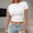 White, variant on Duojiaj Women's Summer Pullover A Thin Round Neck Fashionable Short Sleeved Milk Silk Top Women's T-Shirts