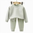 thumbnail image 4 of KPOPLK Kids Girls Clothes Pjs Teen Girl Graphic Tee Tops and Pants Pajamas Winter Fall Toddler Long Sleeve Jammies with Pockets Size 6-12 Months,Light Green, 4 of 5
