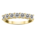 thumbnail image 1 of SZUL Women's AGS Certified 1 Carat TW Seven Stone Diamond Wedding Band in 14K Yellow Gold (K-L Color, I2-I3 Clarity), 1 of 7