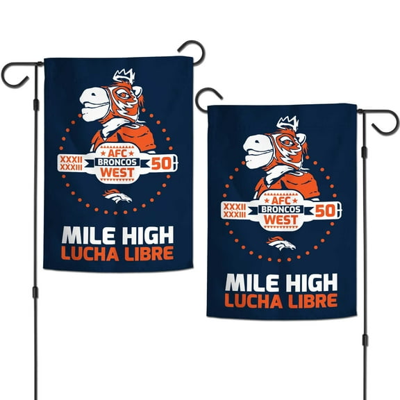WinCraft Denver Broncos Lucha Libre 12" x 18" Double-Sided Garden Flag