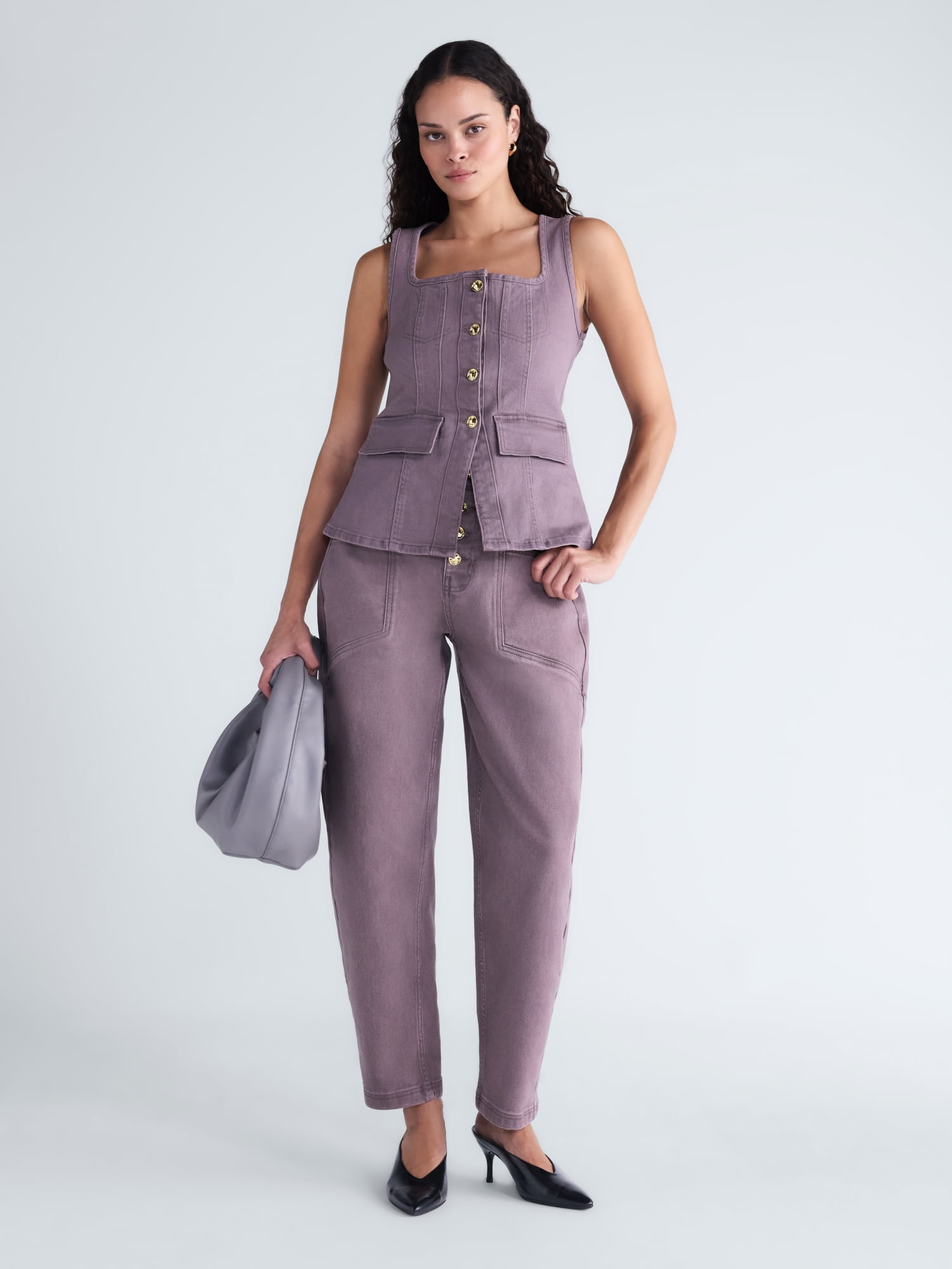 Scoop Women's and Women's Plus High Rise Tapered Leg Pants, 30'' Inseam, Sizes 0-28W