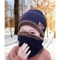 thumbnail image 6 of Baumaty 2Pcs Kids Winter Knitted Hats+Scarf Set Warm Fleece Lining Cap for 5-14 Year Old Boys Girls (Blue), 6 of 12