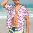 thumbnail image 7 of Honeii Pink bows Print Men’s Hawaiian Shirt,Classic Button-Down Short Sleeve Shirt, for Beach, Vacation, and Outdoor Activities,Small, 7 of 7