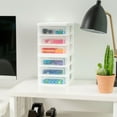 thumbnail image 4 of IRIS USA Small 3-Drawer Desktop Organizer, 2 Pack, Stackable, for Office, School, Stationary, Makeup Organizer, Bathroom, Utility, White, 4 of 6