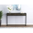 thumbnail image 2 of Pemberly Row 48"L 2-Drawers Black Metal Console Table in Dark Gray Wood, 2 of 8