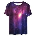 thumbnail image 5 of Womens Galaxy Graphic T-shirt Fashion Summer Tops Dressy Casual Crewneck Short Sleeve Shirts Going Out Workout Outfit Spring Sky Print Tshirts Trendy Basic Tees Clothes 2025, 5 of 5