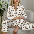 thumbnail image 6 of Saiise Labrador Retriever Dog Print Women Soft Pajama Sets,Long Sleeve Sleepwear Button Up 2-Piece Pjs Lounge Sets-Medium, 6 of 7