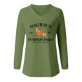 thumbnail image 4 of Gunia Halloween Tshirts For Women Cotton Pumpkin Graphic Print Short Sleeve V Neck Casual Thanksgiving Tees Tops Plus Size T-Shirts Green S-5Xl, 4 of 4
