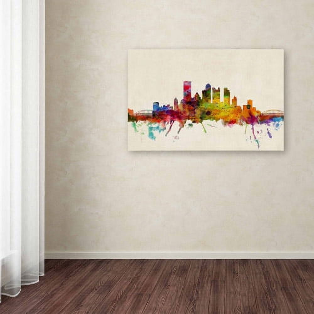 Trademark Fine Art "Pittsburgh, Pennsylvania" Canvas Art by Michael Tompsett