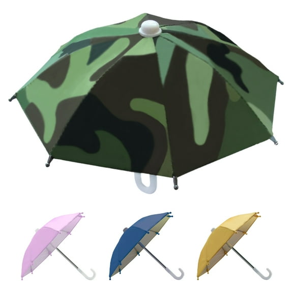 Amosfun 4Pcs Mini Phone Umbrella Yellow Polyester Sunshade Modern Design For Cyclists Outdoor Riding