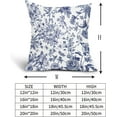 thumbnail image 5 of Chinoiserie Pillow Cover 20x20 Inch Set of 2 Blue and White Flower Decoration Throw Pillow Covers Vintage Floral Outdoor Pillowscase Linen Cushion Covers for Sofa Couch Bedroom Home Decor, 5 of 6