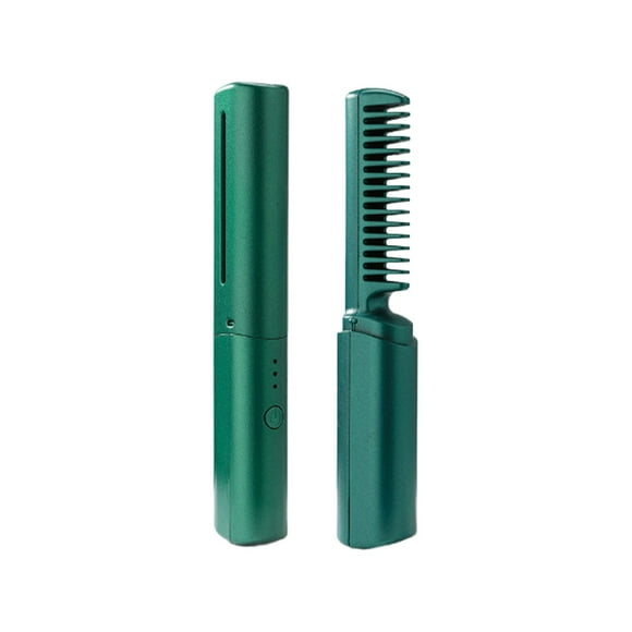 Hgesaa Wireless Mini Hair Straightener Electric Straightening Comb 2 In 1 Anti Scald Hair Straightener Brush And Curler Portable Hair Straightener Heating Mini Straightener For Home
