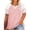 Pink, variant on Vergoodr Plus-Size Tops for Women Summer V Neck T Shirts Color Block Raglan Tees