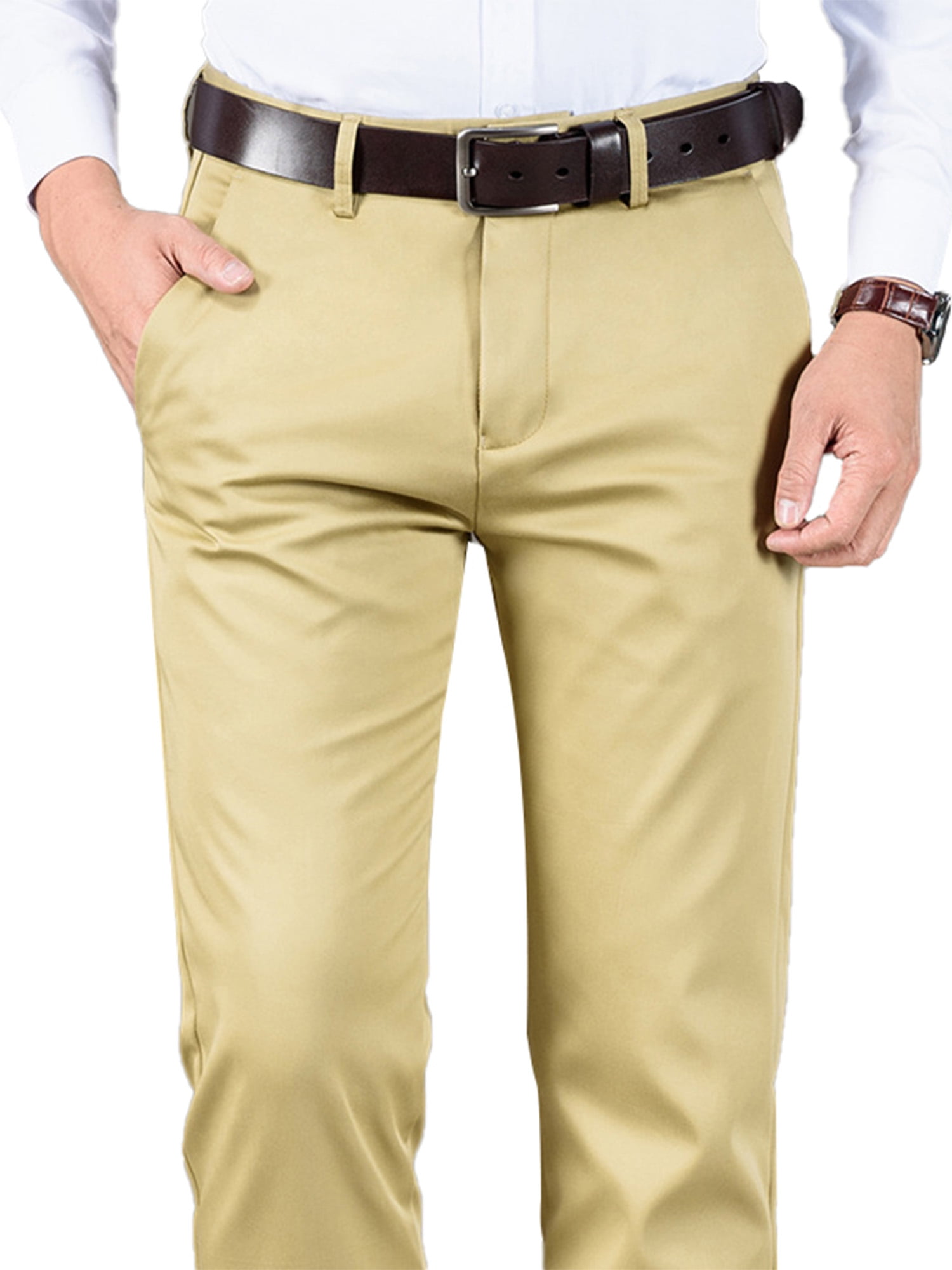 Men Classic Fit Fleece Lined Plain Front Dress Pant Casual Stretch Pants  Thermal Big and Tall Pants - Walmart.com