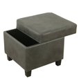 thumbnail image 4 of Cole Classics Square Storage Ottoman with Lift Off Top Faux Leather Gray: Upholstered Footstool, Wood Legs, Modern Design, 4 of 8
