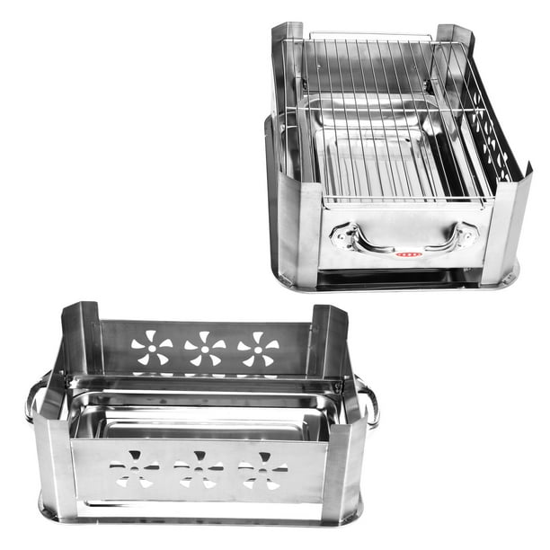 BBQ Charcoal Grill, Stainless Steel Efficienct Portable Grilled Fish