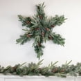 thumbnail image 2 of Northlight Pre-Lit Battery Operated Mixed Pine Christmas Snowflake Wreath - 32" - Warm White LED, 2 of 4