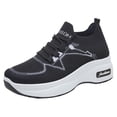 thumbnail image 2 of AUDeals Women's Wide Toe Box Shoes, Extra Wide Air Cushion Sneakers with Lightweight Breathable Comfort for Gym and Training (Black, 7), 2 of 6