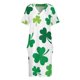 thumbnail image 3 of Vestido holgado con bolsillos y estampado de tréboles irlandeses, vestidos africanos para mujer, vestidos de verano, 3 of 6