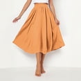 thumbnail image 5 of Levmjia Women Skirt Casual Summer Solid Color Elastic Waist A-Line Ankle Length Skirt Comfortable Breathable for Daily Wear Beach Vacation, 5 of 9
