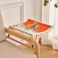 thumbnail image 4 of Percha para ventana de gato,Cat Window Perch para gatos de interior grande,Estantes de la cama del asiento de la ventana de la hamaca del montaje del salón,Balcón de cama de azul y naranja Fernando Percha para ventana de gato, 4 of 8