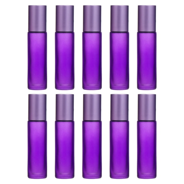 MasteelfCA 10Pcs 10ml Roll-On Bottles Glass Perfume Bottles Essential Oil Bottles