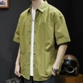 thumbnail image 2 of Camisas para hombre Camisa de carga negra de gran tamaño Ropa para hombre Tops Original Verano Normal Casual Xxl Asia I Estilo coreano Diseñador genial, 2 of 5
