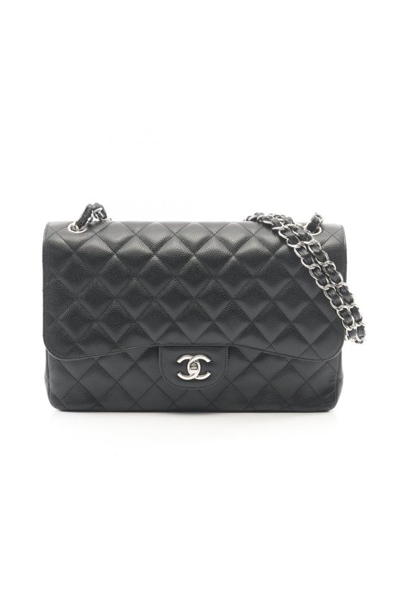Pre-Owned Chanel CHANEL Large Matelass 30 Classic Double Flap Shoulder Bag Handbag Caviar...