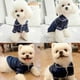 thumbnail image 5 of Pijamas para perros pequeños y gatos, ropa de dormir de dos patas con solapa de seda suave para mascotas, camisa para todas las estaciones (M, azul), 5 of 5