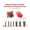 thumbnail image 2 of Juegos de pinceles de maquillaje: 12 piezas de pinceles de maquillaje para base, sombra de ojos, cejas, delineador de ojos, rubor en polvo, rosa oscuro, 2 of 5